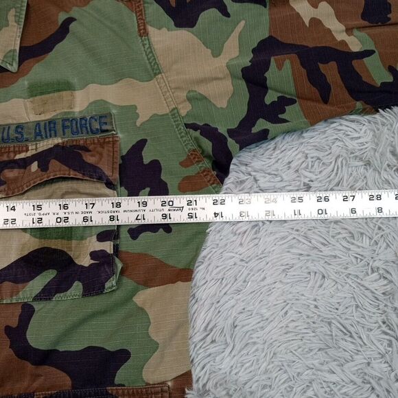 Military Jacket Mens Green Camo S Short Air Force Pockets Army Coat Fatigues - Picture 8 of 10